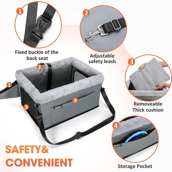 Deluxe Dog Booster Seat with Sturdy Metal Frame - Picture 4 of 8